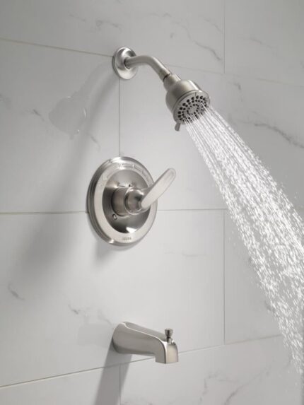 2-Spray Bathtub and Shower Faucet Set – Brushed Nickel, Valve Not Included