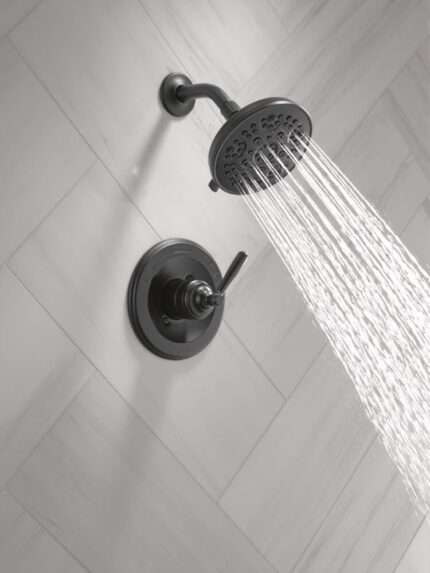 5-Setting Shower Faucet Set with Valve Trim – Matte Black
