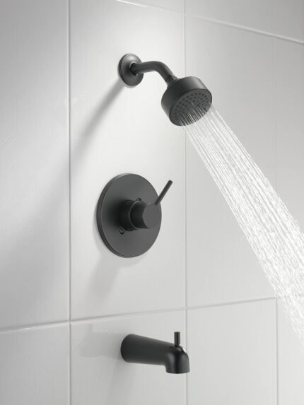 Bathtub and Shower Faucet Set – Matte Black, Valve Not Included