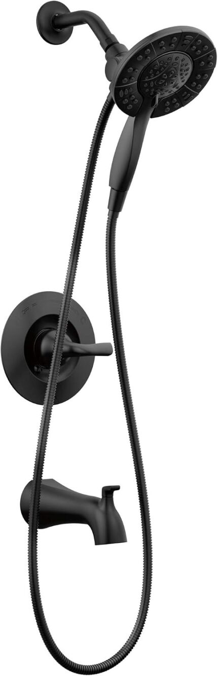 Bathtub and Shower Set with Dual Head and Handheld – Matte Black, Valve Included