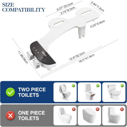 Non-Electric Bidet Attachment – Hot and Cold, Dual Retractable Nozzle