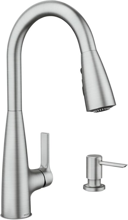 Pull-Down Sprayer Kitchen Mixer with Soap Dispenser – Spot-Resist Stainless