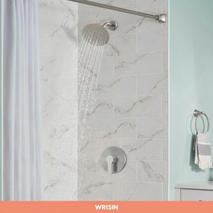 Shower Faucet Set with 6 Inch Head and Valve – Brushed Nickel