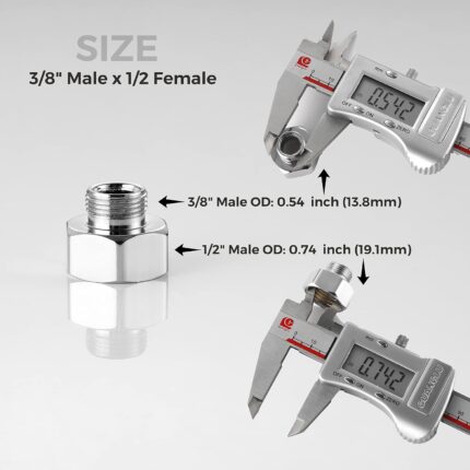 Water Line Reducer Adapters – ½ Inch Female to ⅜ Inch Male, Pack of 4